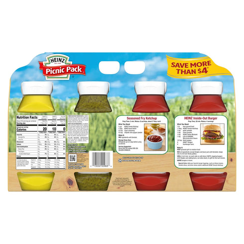 Ketchup, Sweet Relish & Yellow Mustard Picnic Pack, 4 ct